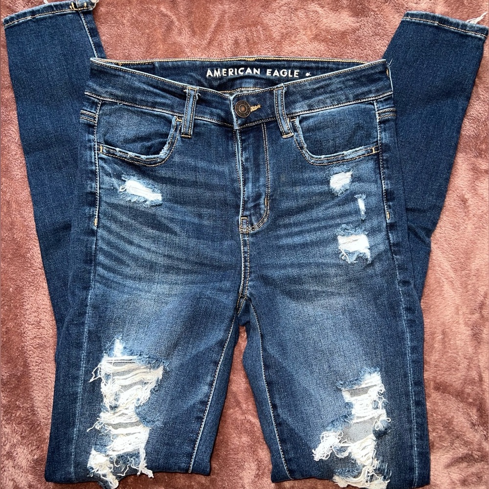 American Eagle Outfitters Women's Hi-Rise Ripped Jeggings